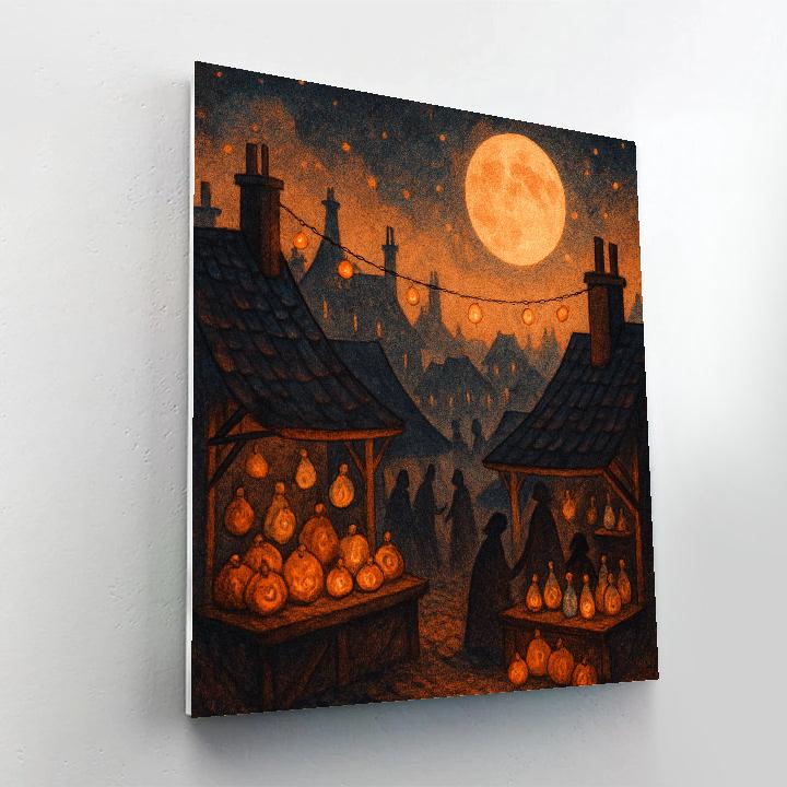Rooftop Moon Market Numbered painting kits
