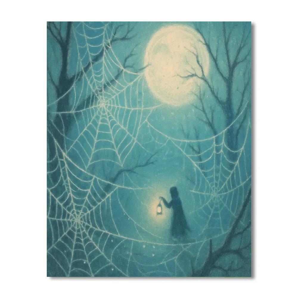 Moonlit Cobweb Cathedral Number painting