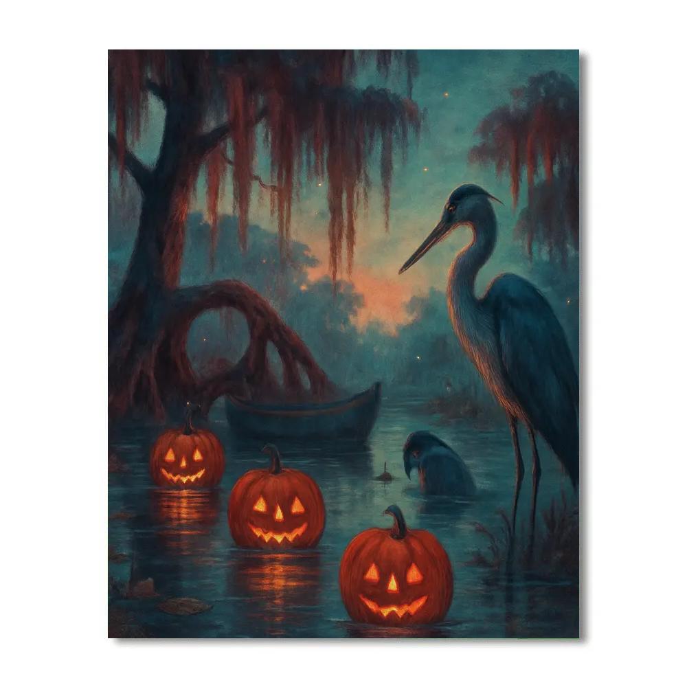 Jack O Lantern Bayou paint by number