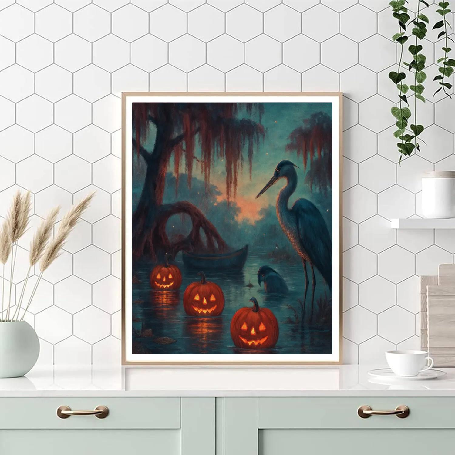 Jack O Lantern Bayou paint by number