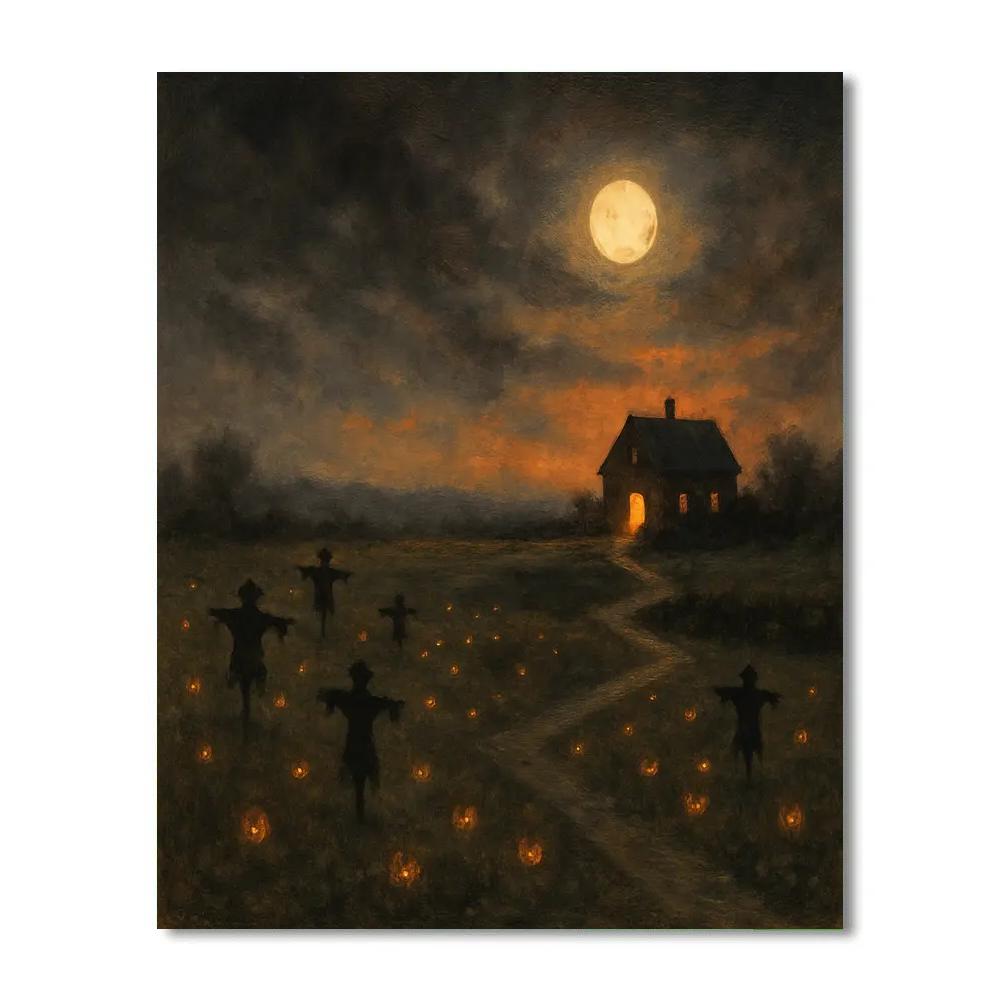 Moonrise Over Hollow Fields Painting by numbers kit