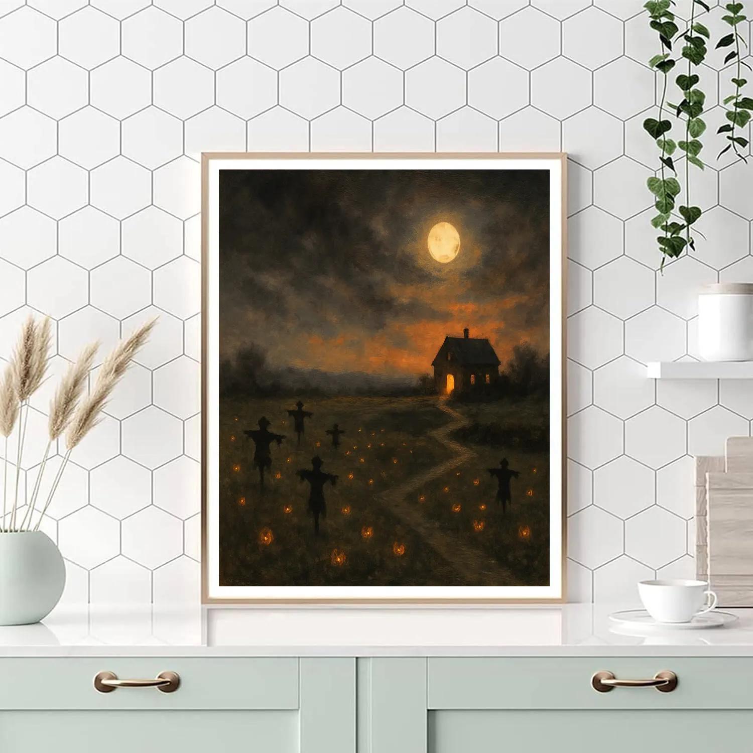 Moonrise Over Hollow Fields Painting by numbers kit