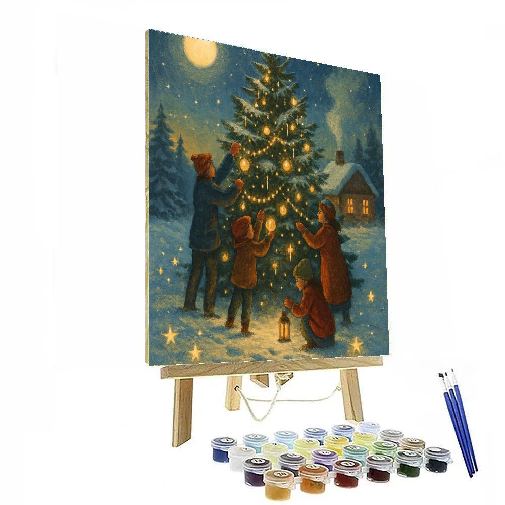 Moonlit Winter Tree Trimming Ritual Paint by numbers kits
