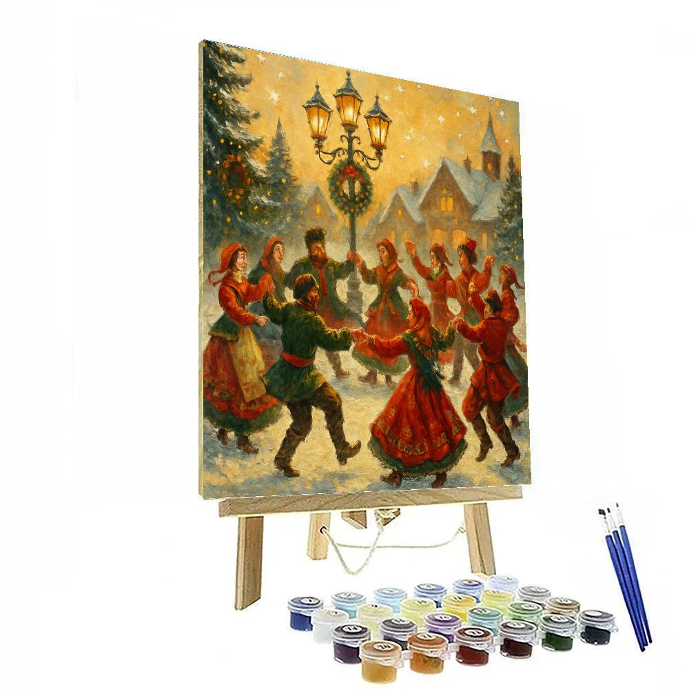 Winter Festive Lantern Dance Circle Paint by numbers kits