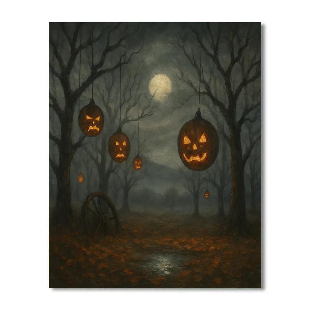 Silent Orchard Of Lantern Faces Paint by numbers kits