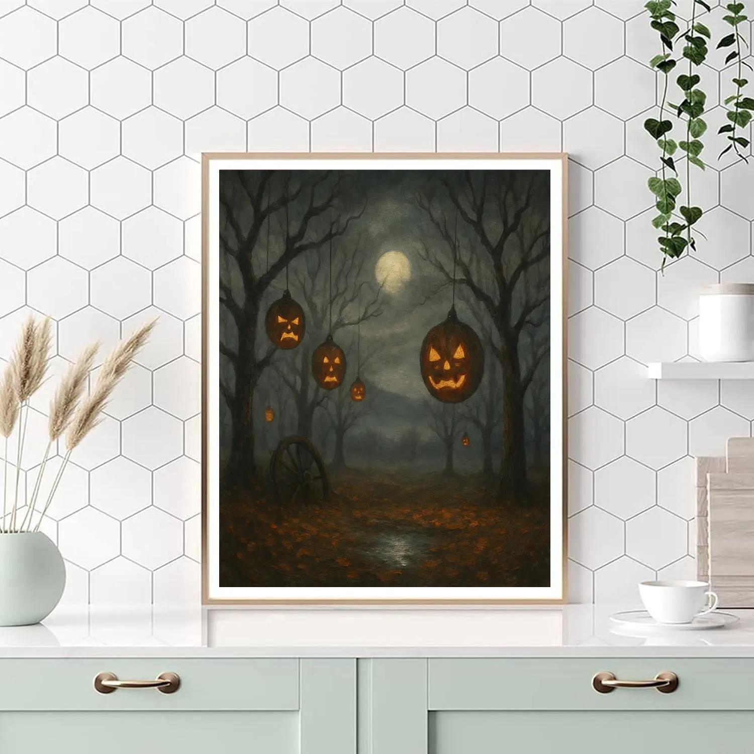 Silent Orchard Of Lantern Faces Paint by numbers kits