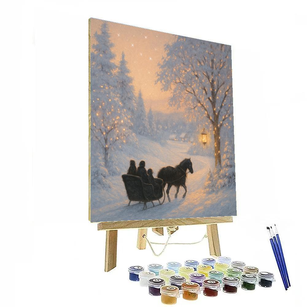 Twilight Sleigh Ride Through Frosty Hills DIY paint by numbers