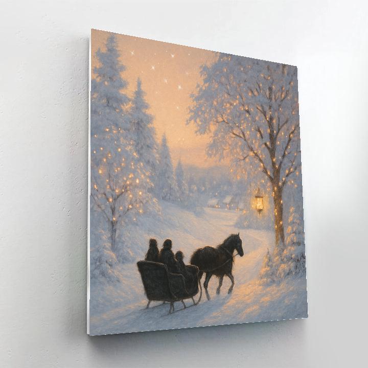 Twilight Sleigh Ride Through Frosty Hills DIY paint by numbers
