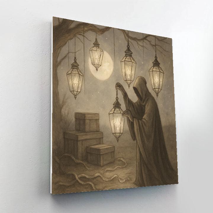 Nocturnal Orchard Of Glass Lanterns paint by numbers