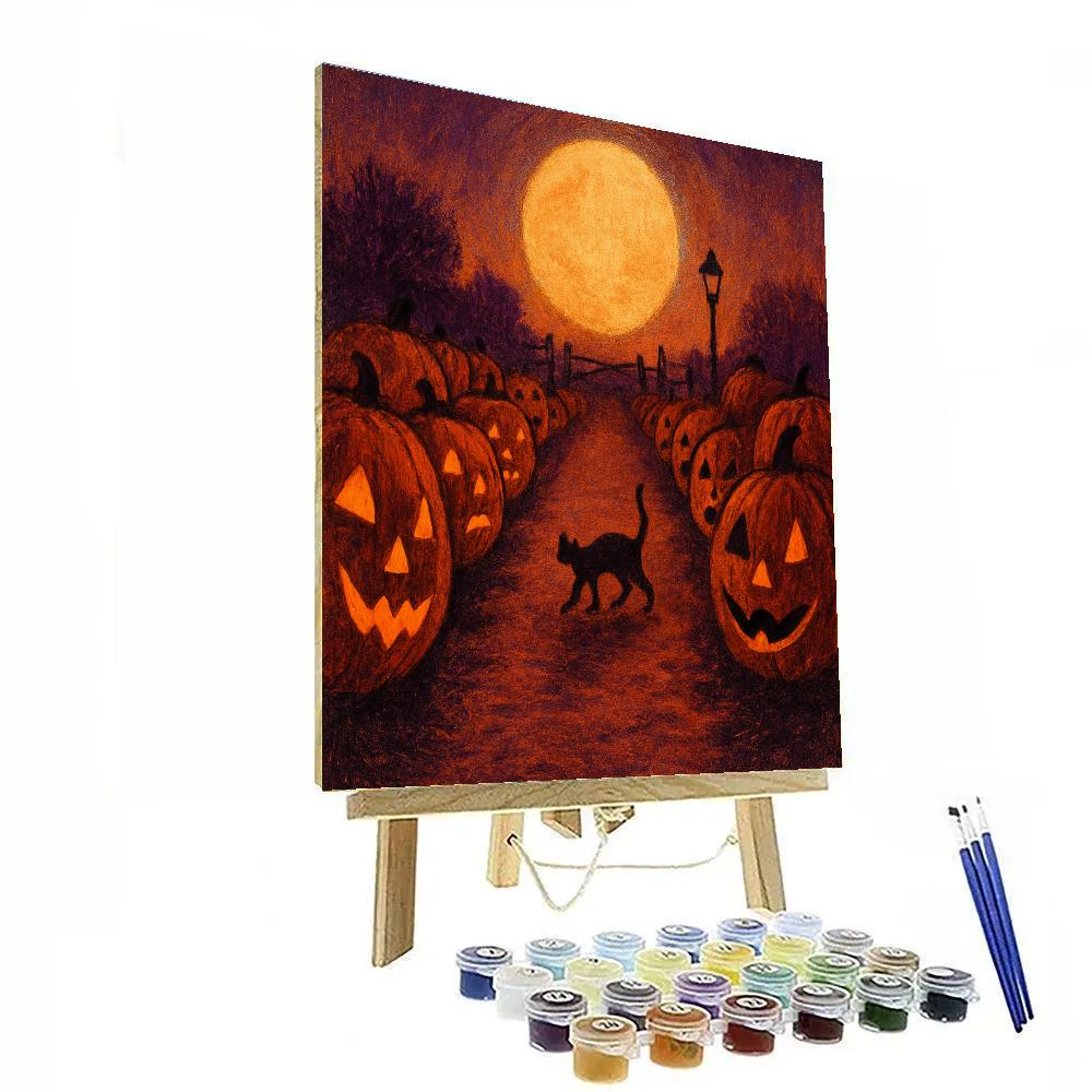 The Midnight Pumpkins Of Old Hollow Road Painting by numbers kit