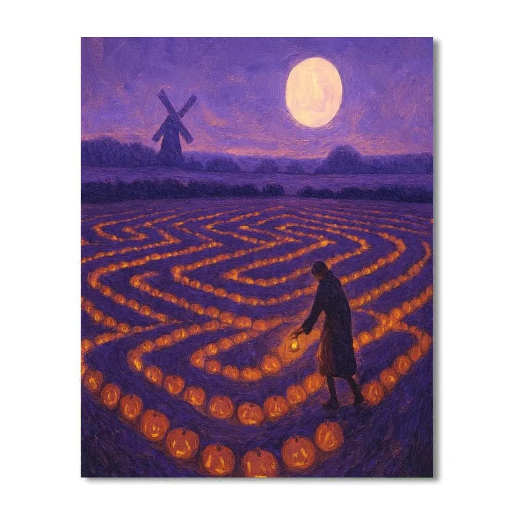 The Lantern Field At Dreadford Hollow Paint by numbers art