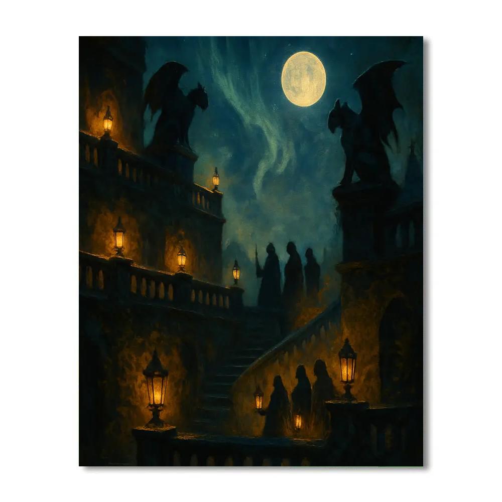 The Lantern Terrace Of Moonwell Keep Painting by numbers kit