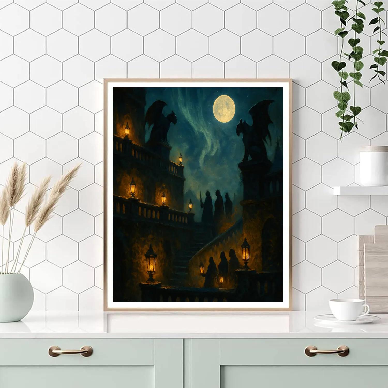 The Lantern Terrace Of Moonwell Keep Painting by numbers kit