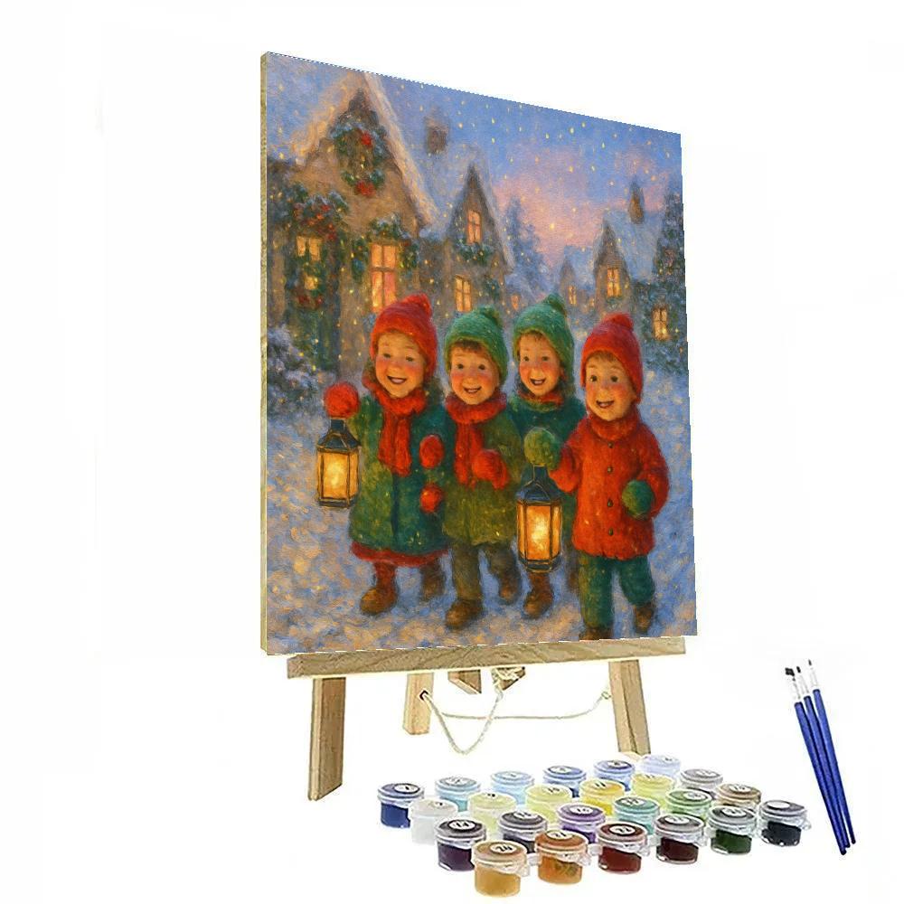 Children’s Lantern Walk Christmas Eve DIY paint by numbers