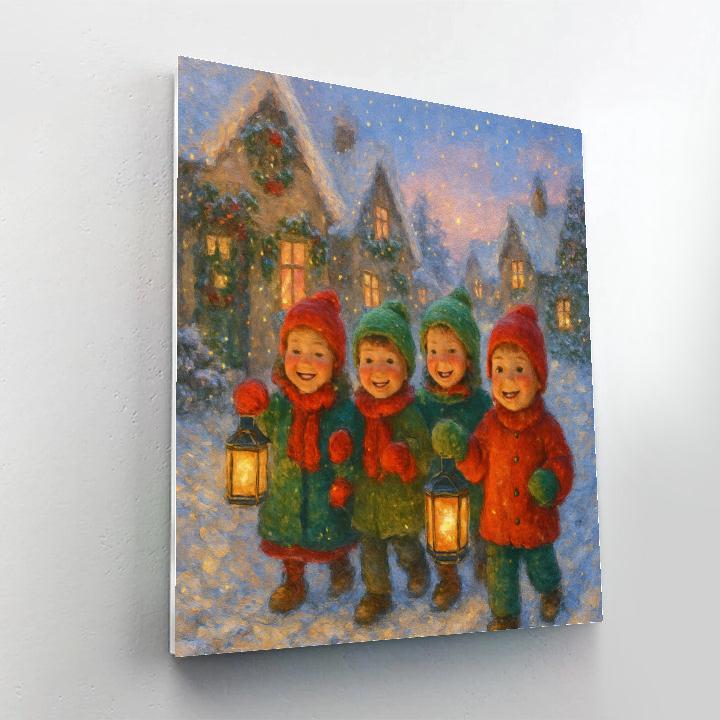 Children’s Lantern Walk Christmas Eve DIY paint by numbers