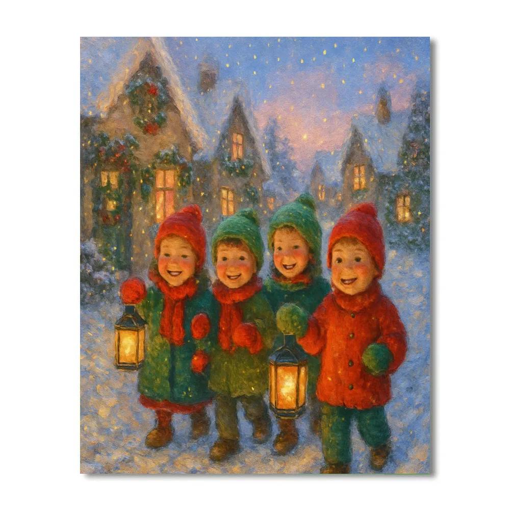 Children’s Lantern Walk Christmas Eve DIY paint by numbers