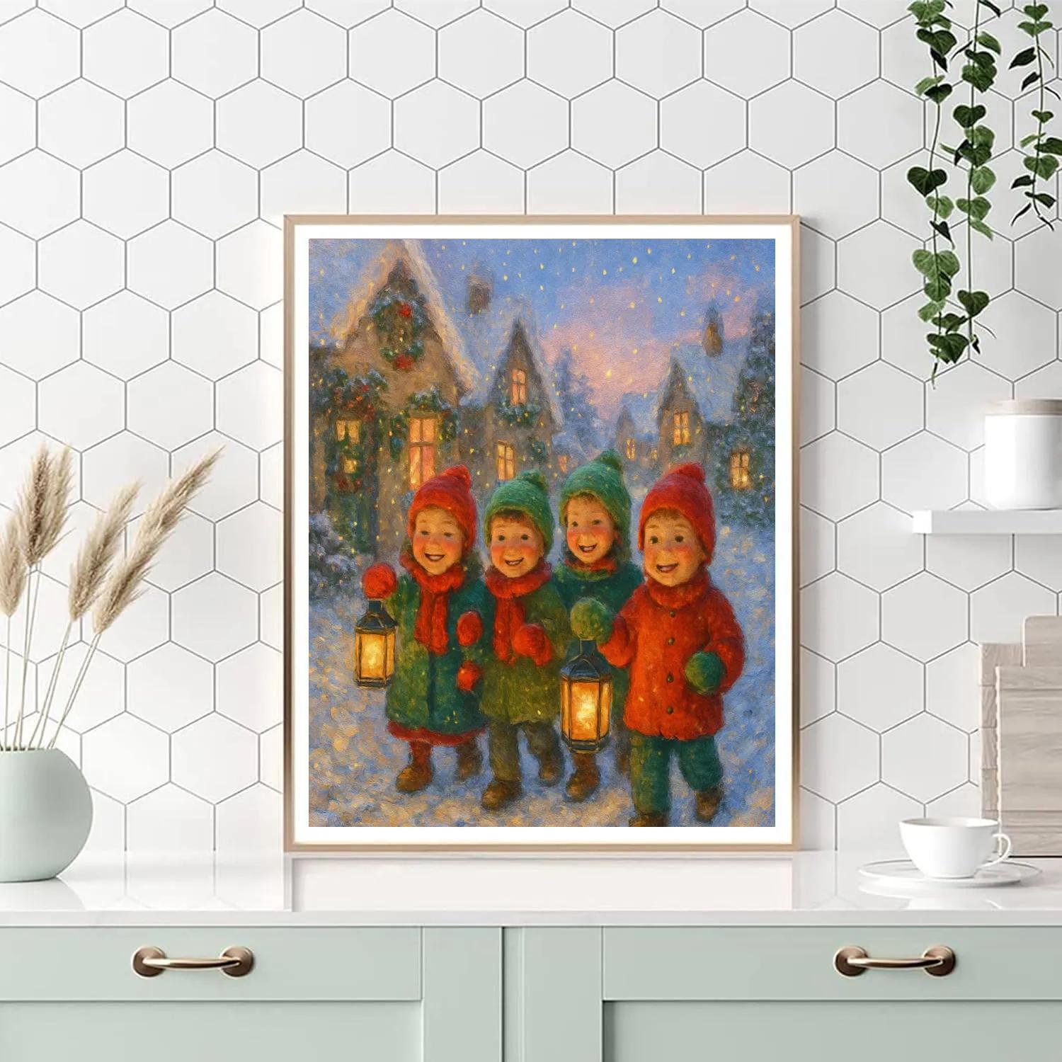 Children’s Lantern Walk Christmas Eve DIY paint by numbers