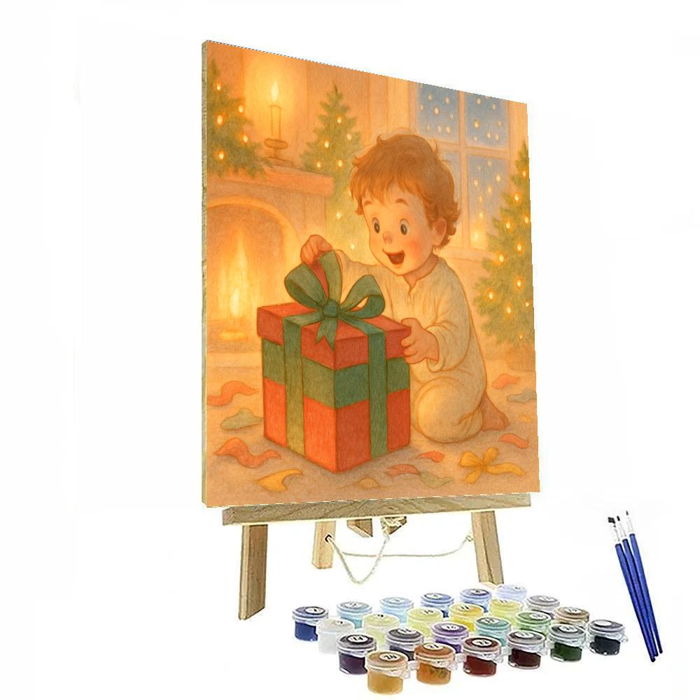 Holiday Morning Gift Unwrapping Joy Paint by numbers kits