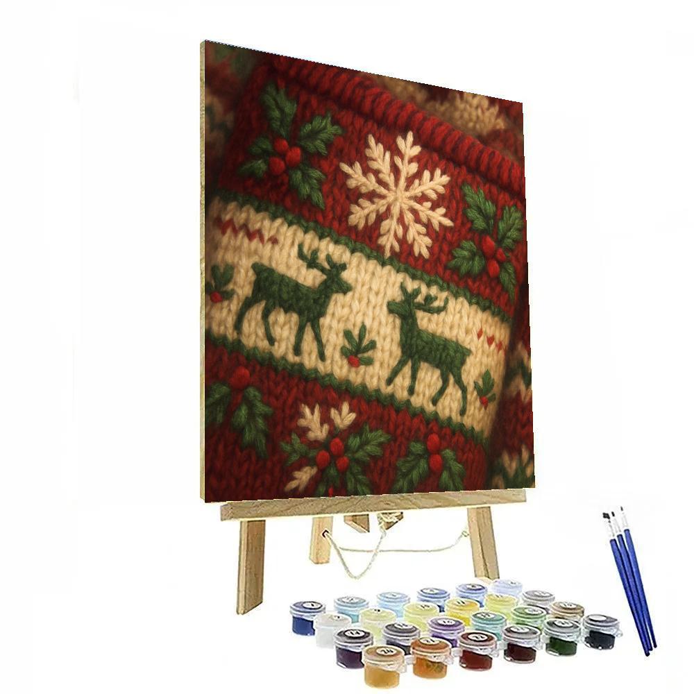 Cozy Knitted Christmas Sweater Patterns Paint by numbers art