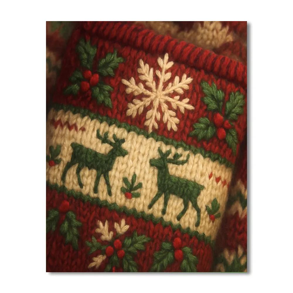 Cozy Knitted Christmas Sweater Patterns Paint by numbers art