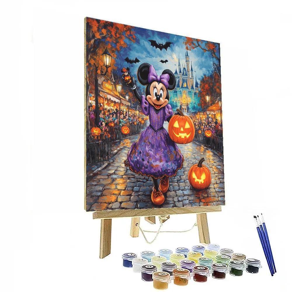 Pumpkin Lantern Parade With Minnie paint by number