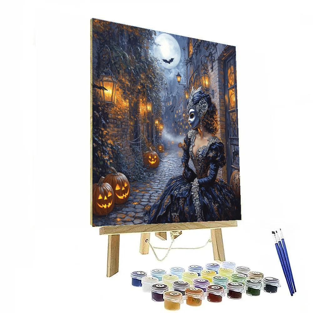 Moonlit Alley Haunted Masquerade Numbered painting kits