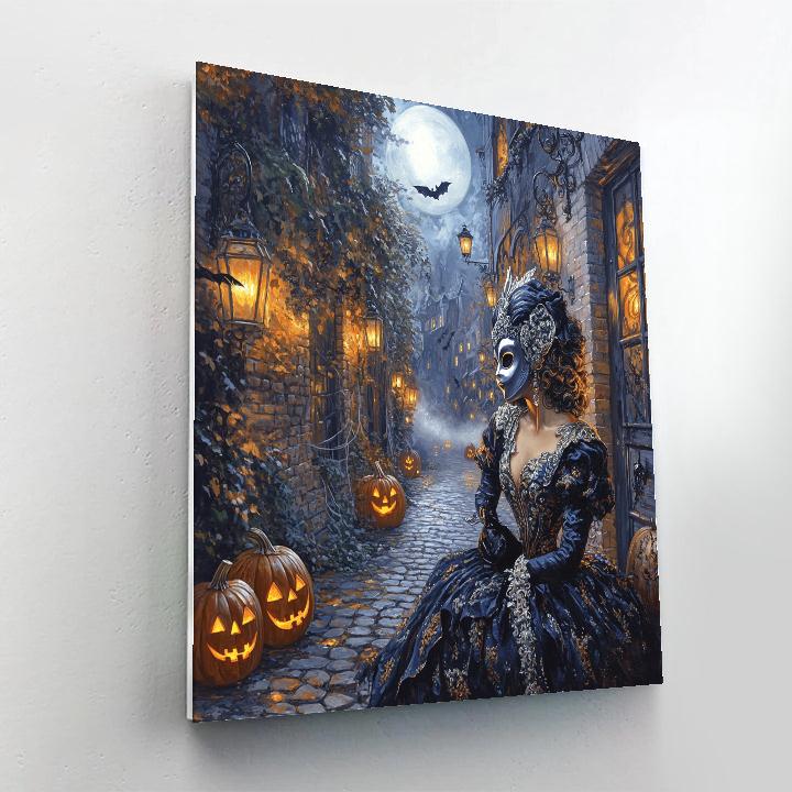 Moonlit Alley Haunted Masquerade Numbered painting kits