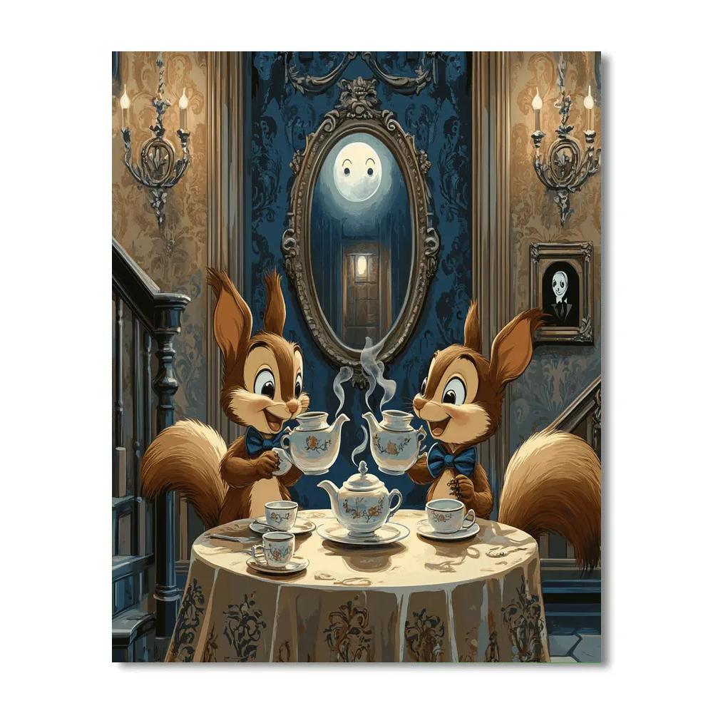 Haunted Mansion Tea With Chip And Dale paint by numbers