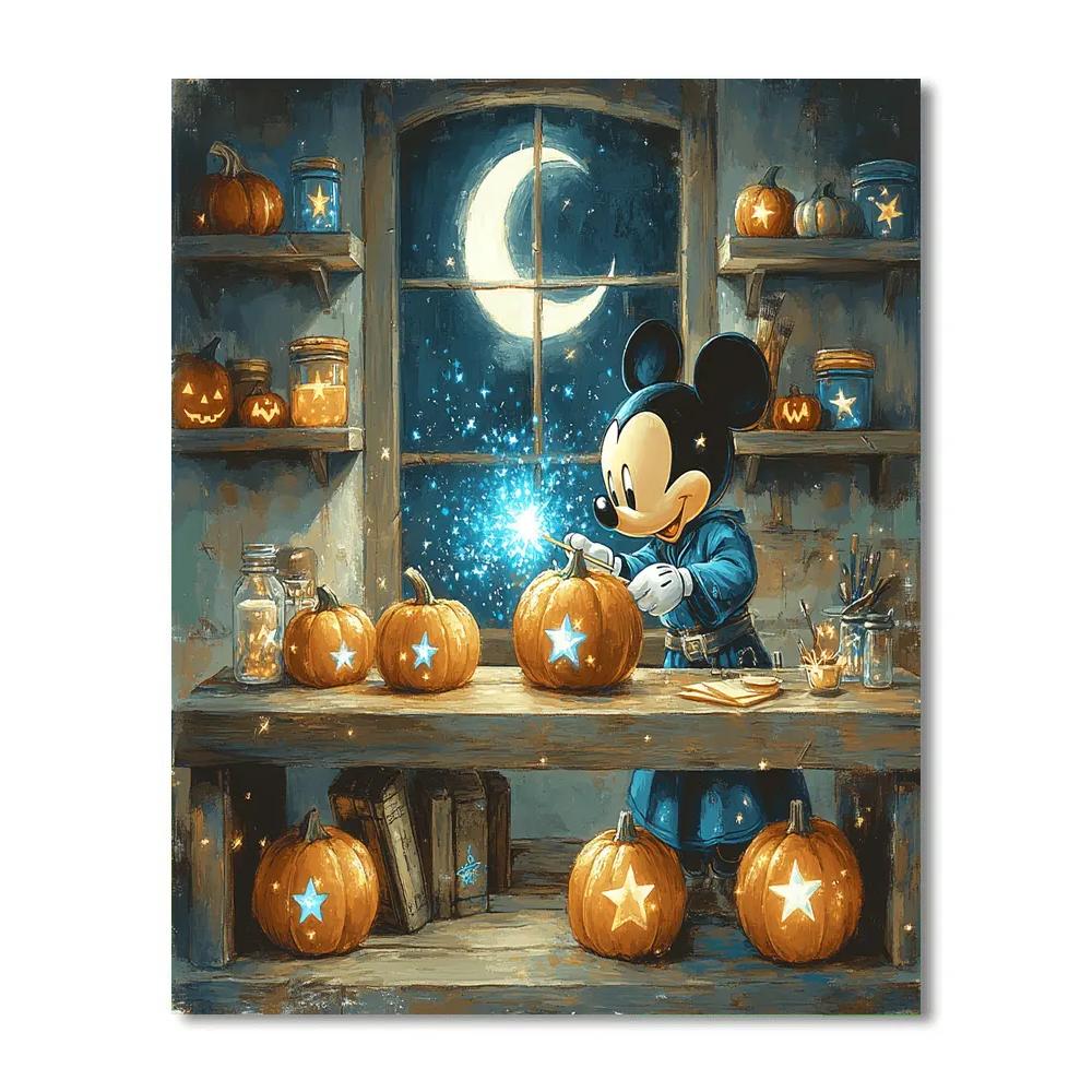 Sorcerer Apprentice Starry Pumpkin Workshop paint by color