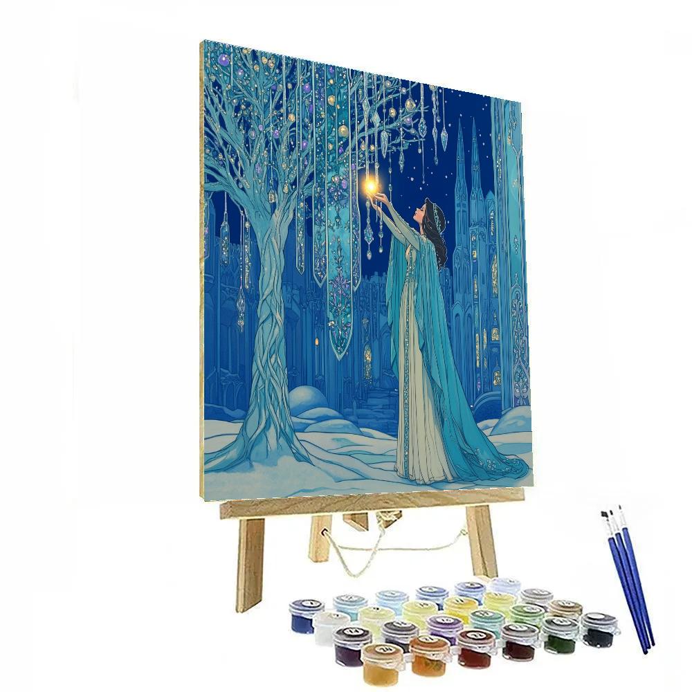 Frozen Castle Christmas Wishes paint by numbers