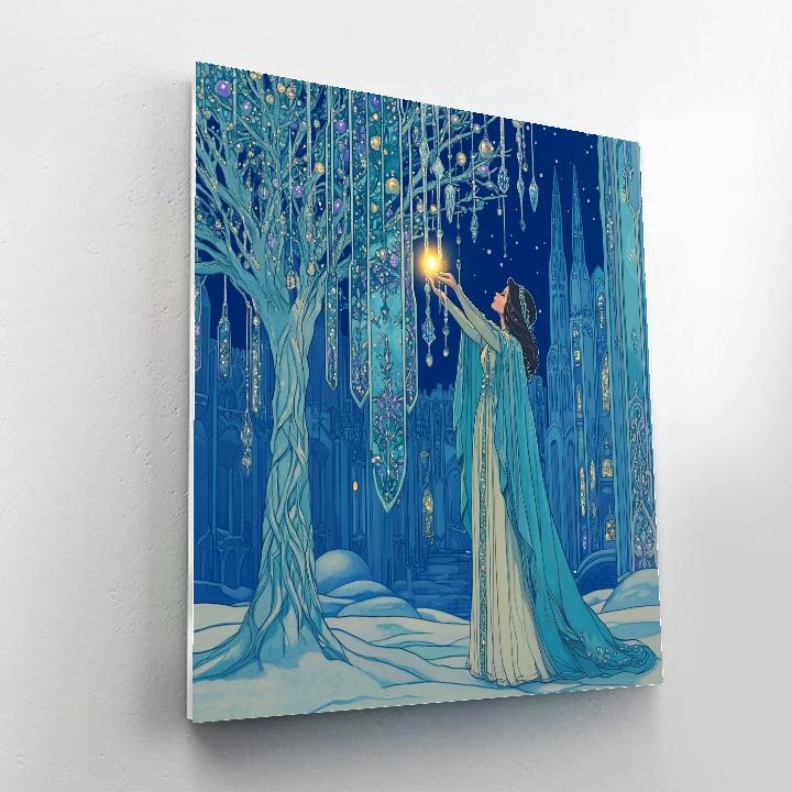 Frozen Castle Christmas Wishes paint by numbers