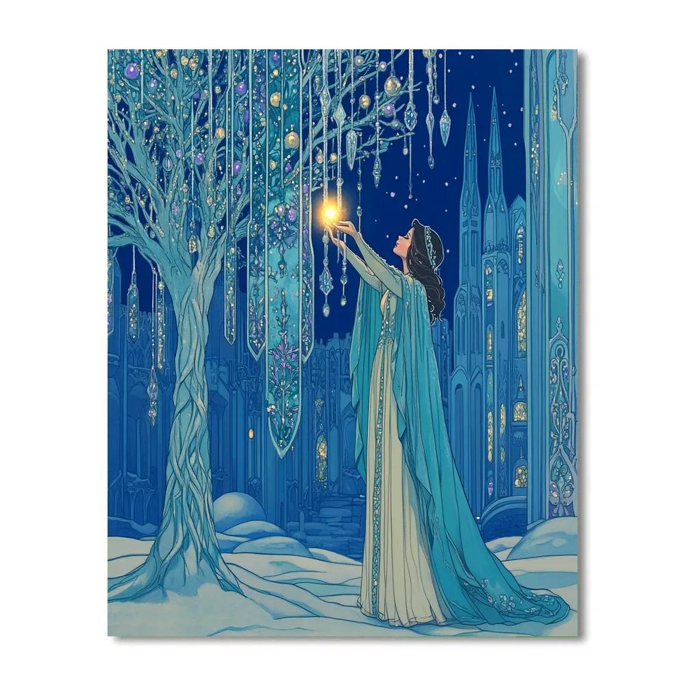 Frozen Castle Christmas Wishes paint by numbers