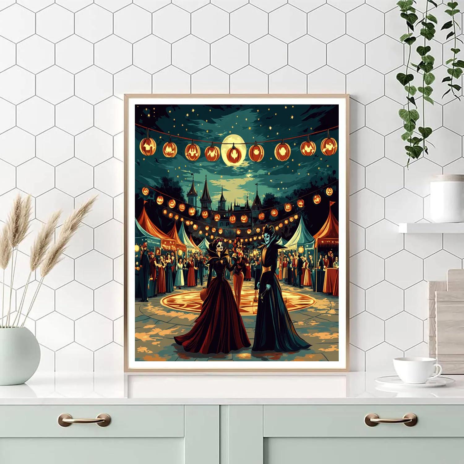 Villains Costume Ball At Midnight Plaza Paint by numbers art