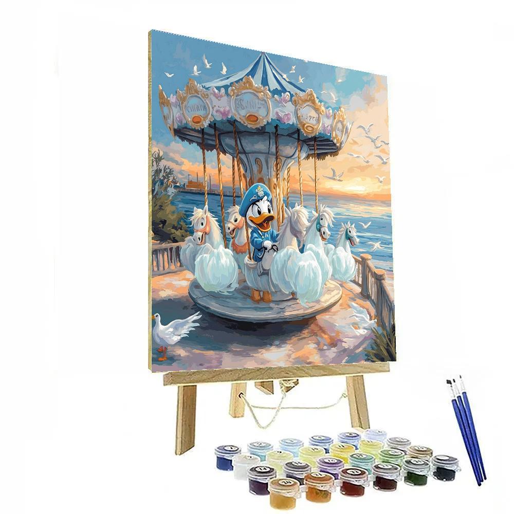 Ghostly Carousel At Dawn With Donald Paint by numbers kits
