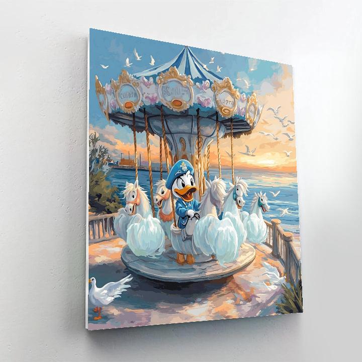 Ghostly Carousel At Dawn With Donald Paint by numbers kits