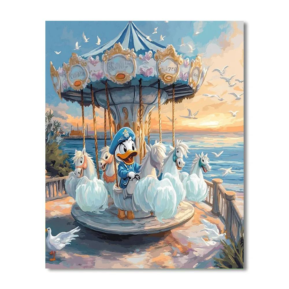 Ghostly Carousel At Dawn With Donald Paint by numbers kits
