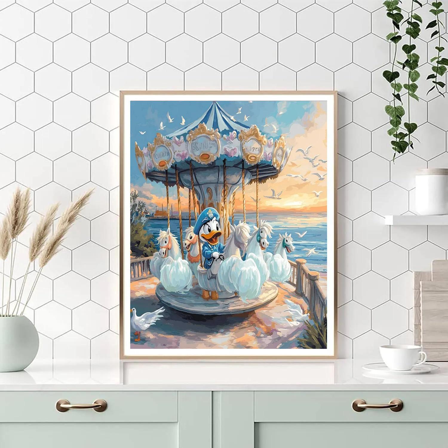 Ghostly Carousel At Dawn With Donald Paint by numbers kits