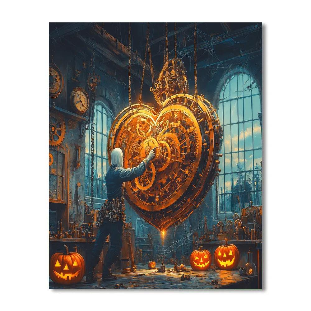 Haunted Clockmaker Midnight Numbered painting kits