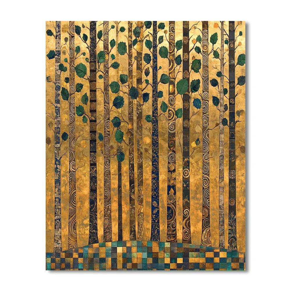 Gustav Klimt Inspired Golden Grove Mosaic DIY paint by numbers