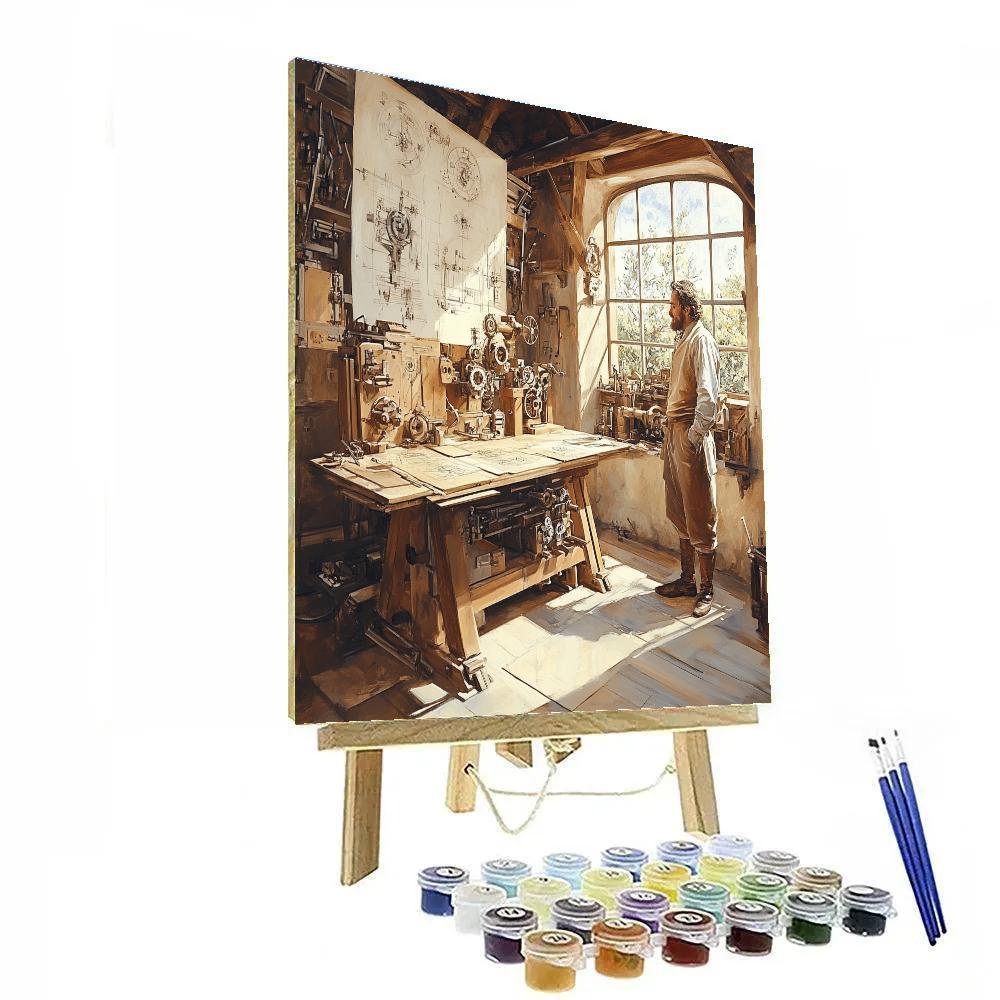 Leonardo Da Vinci Inspired Inventors Workshop Paint by numbers art