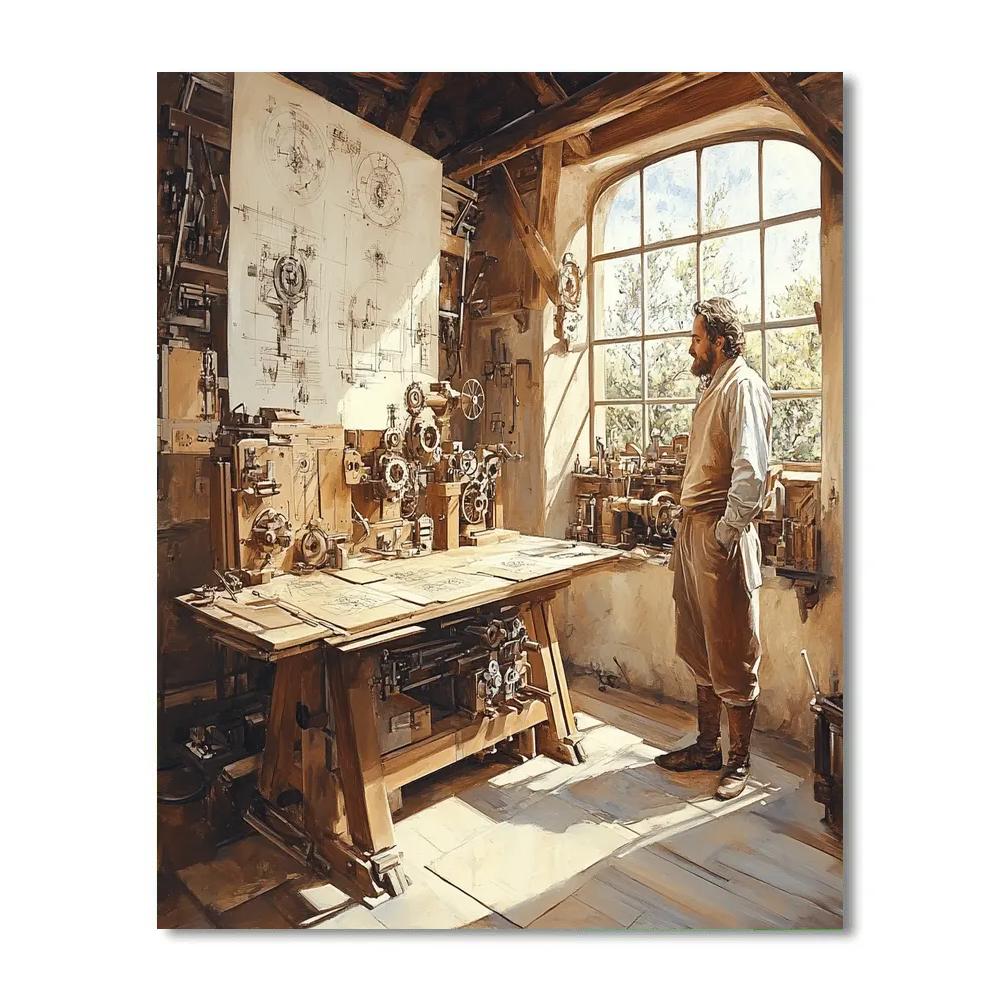 Leonardo Da Vinci Inspired Inventors Workshop Paint by numbers art