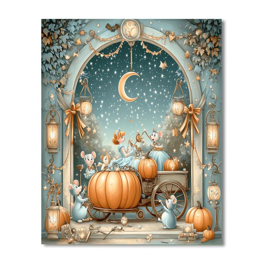 Cinderella Midnight Pumpkin Carriage Repair paint by numbers
