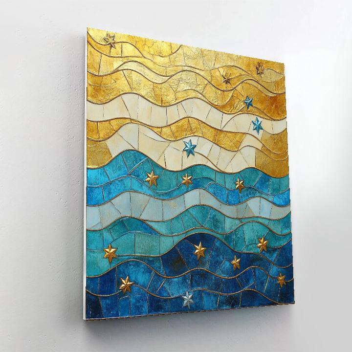 Gustav Klimt Inspired Ornamental River Of Stars Paint by numbers art