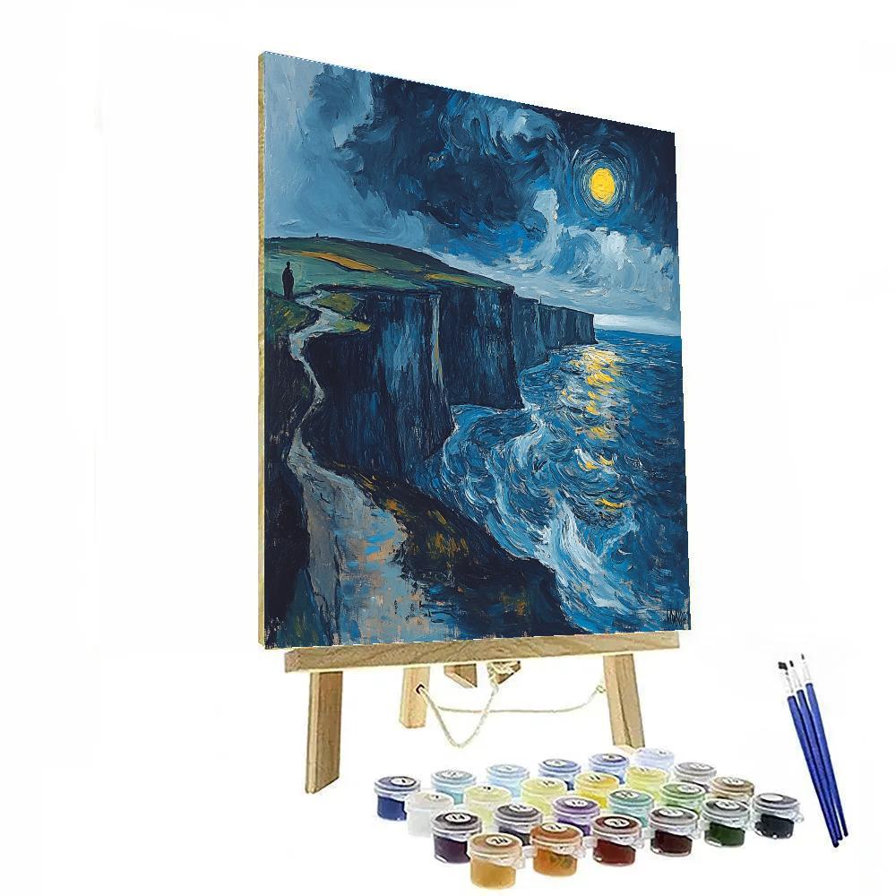 Edvard Munch Inspired Stormy Coastline DIY paint by numbers