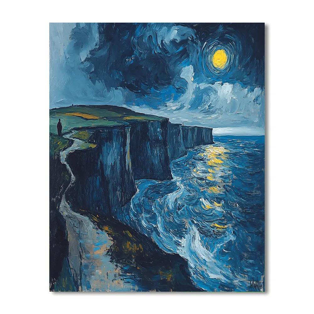 Edvard Munch Inspired Stormy Coastline DIY paint by numbers
