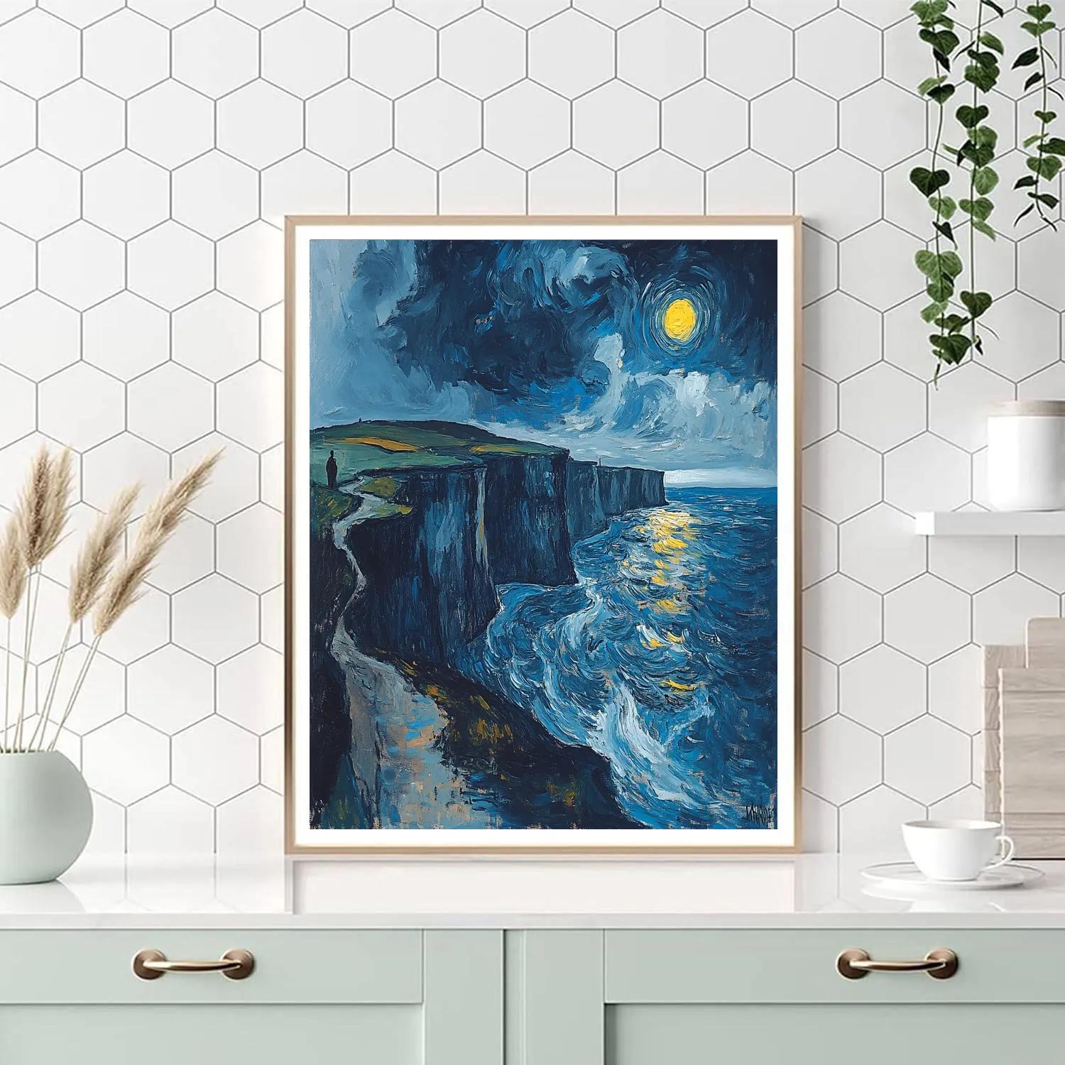 Edvard Munch Inspired Stormy Coastline DIY paint by numbers