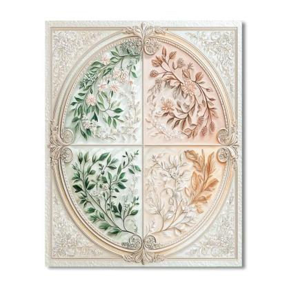 Alphonse Mucha Inspired Seasons Whorl paint by number