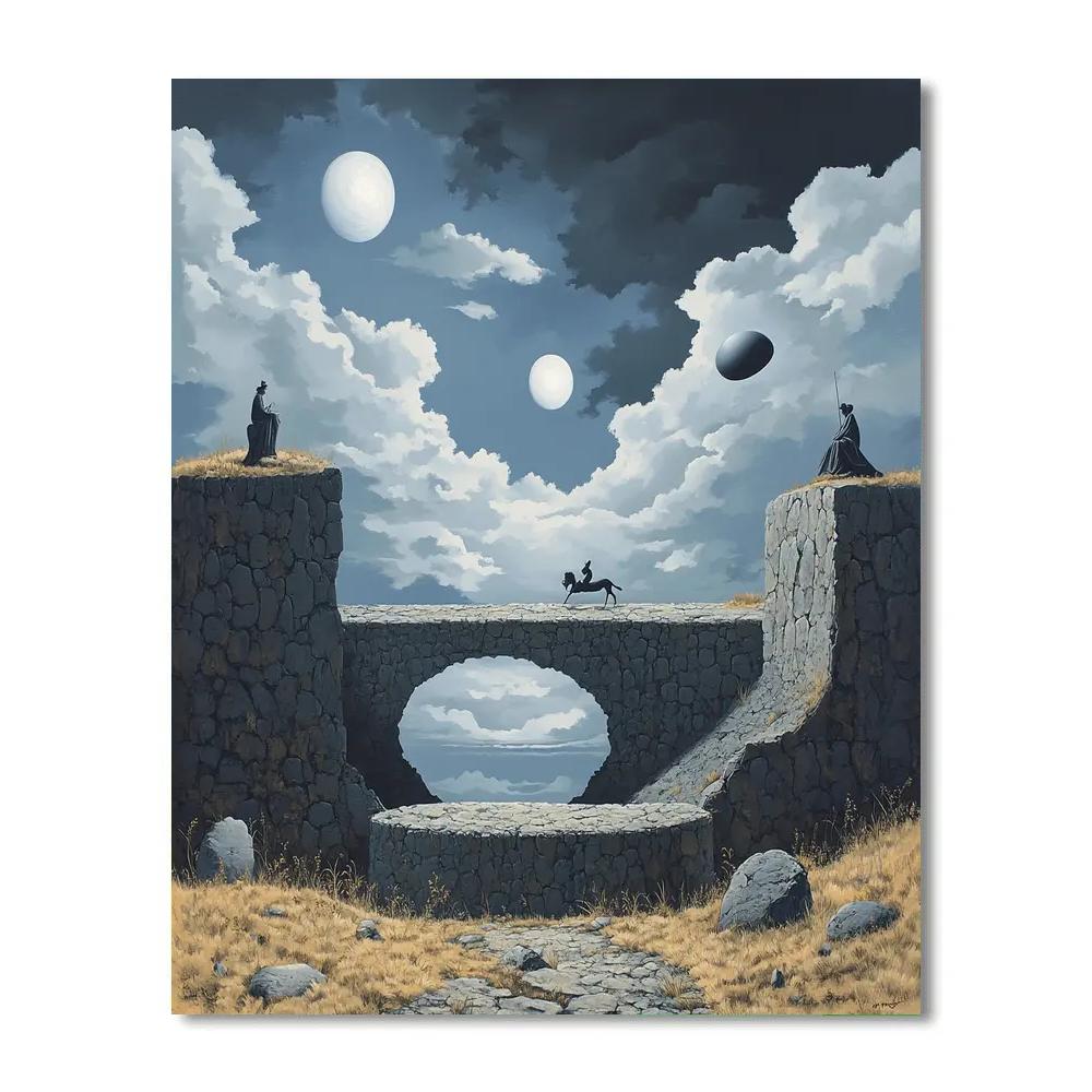 René Magritte Inspired Mythological Fusion paint by numbers