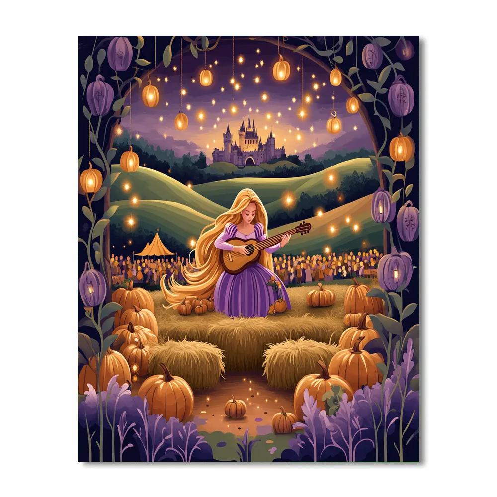 Enchanted Pumpkin Patch Concert With Rapunzel DIY paint by numbers