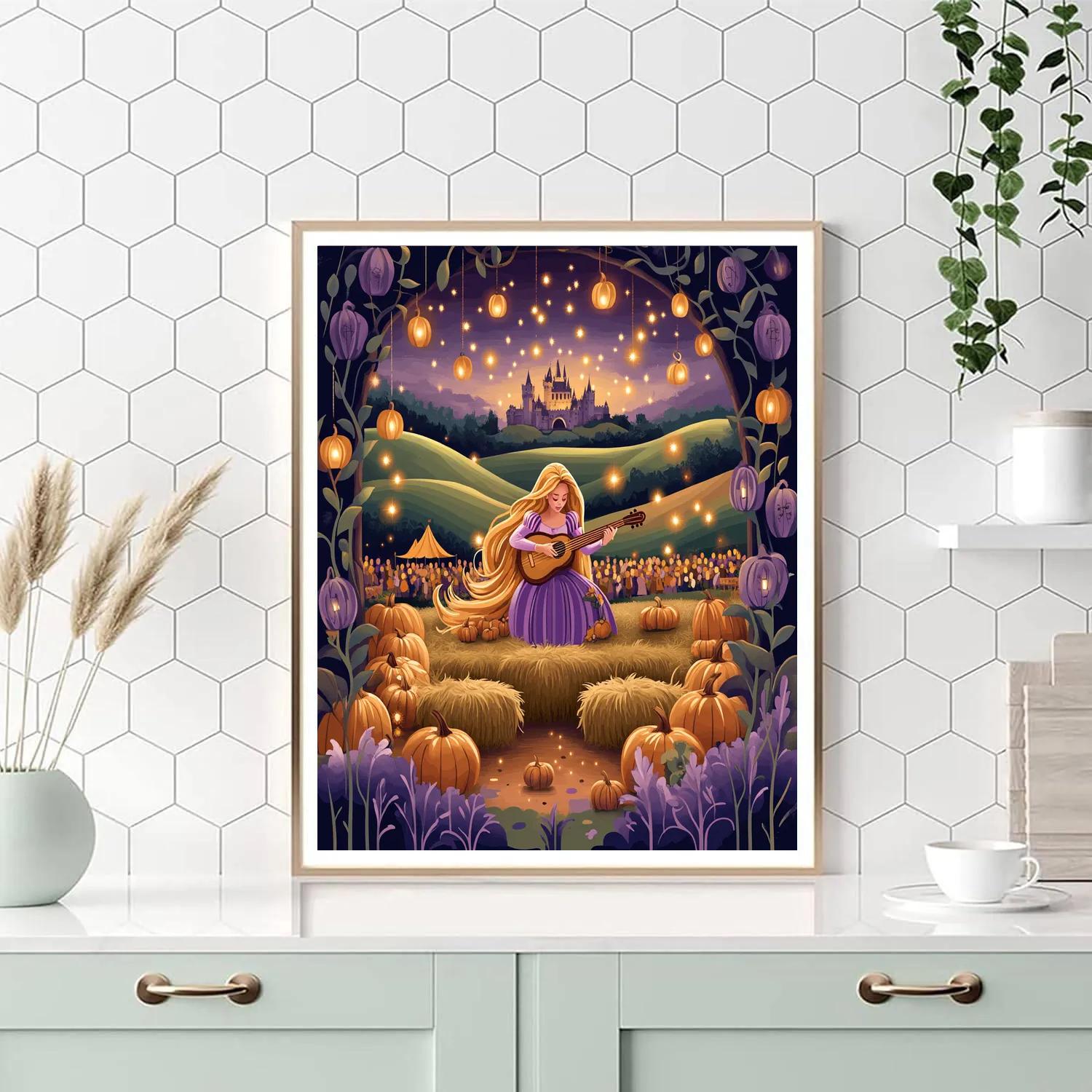 Enchanted Pumpkin Patch Concert With Rapunzel DIY paint by numbers